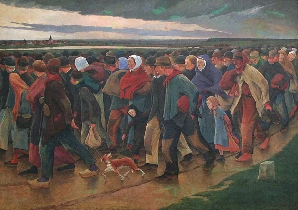 Landverlaters, detail van een schilderij van Eugène Laermans, 1896