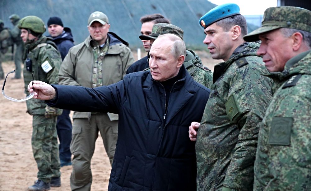 Vladimir Poetin brengt bezoek aan het Russische leger in oblast Ryazan, 20 oktober 2022