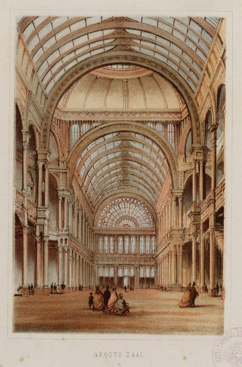 Interieur van de Grote Zaal van het Paleis voor Volksvlijt, 1864 