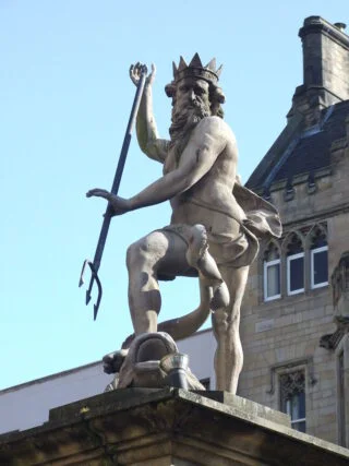 Het Neptunus-beeld in Durham