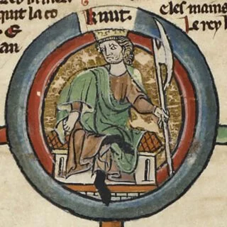Knoet in de laat dertiende-eeuwse Genealogical Chronicle of the English Kings.