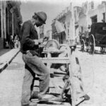 Scharensliep met slijpkar in Buenos Aires, 1870