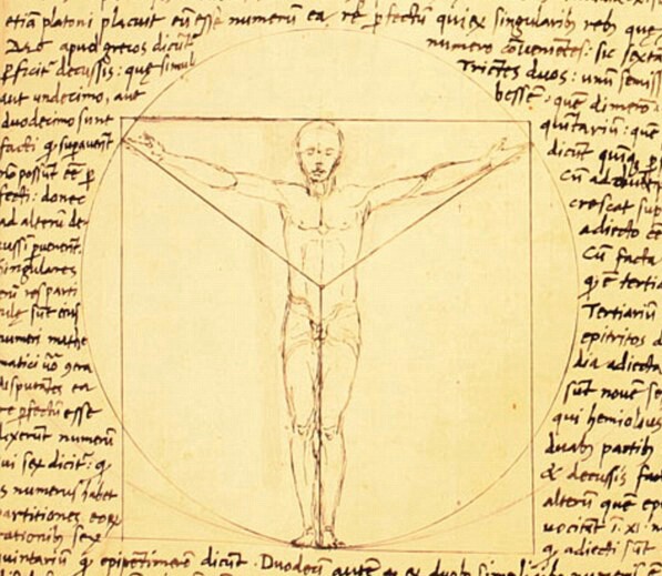Vitruviusman volgens Giacomo Andrea, jaren 1480
