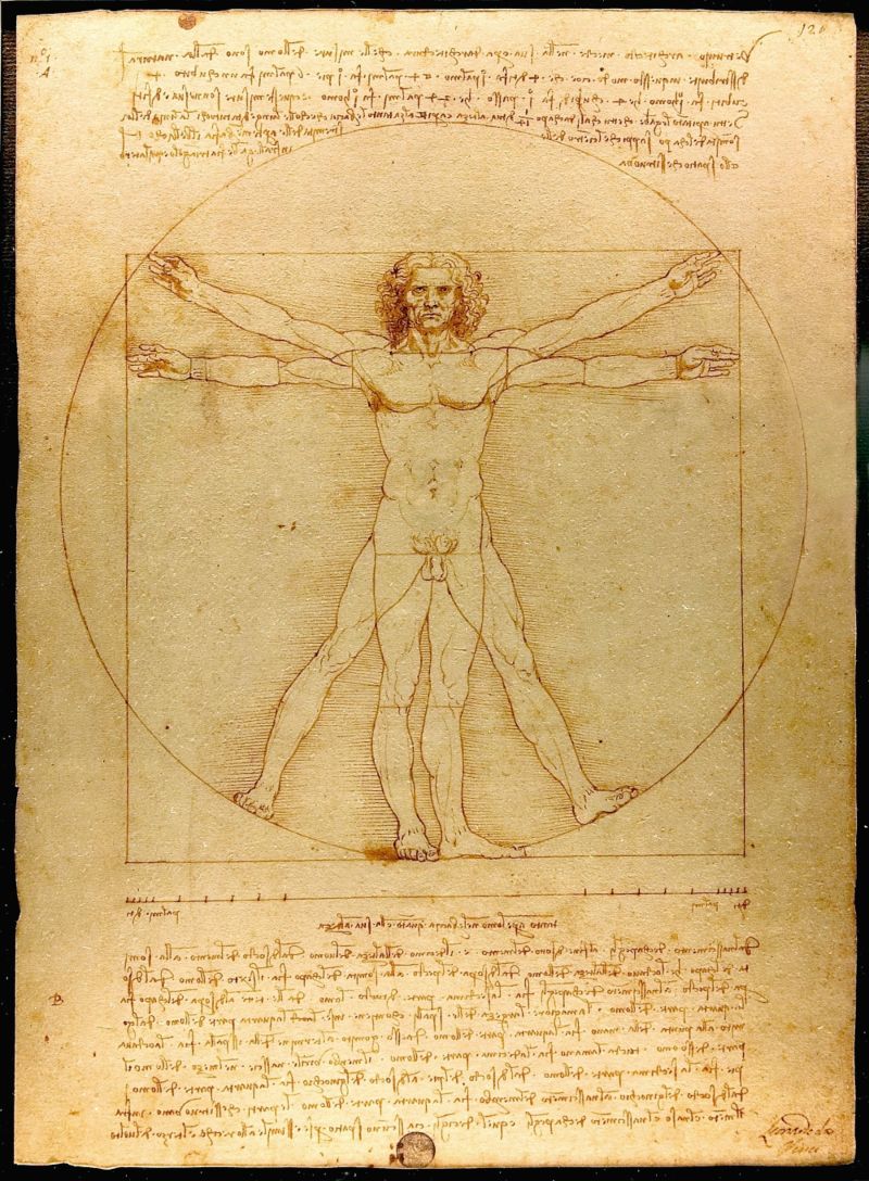 Vitruviusman van Leonardo da Vinci, ca. 1485-1490