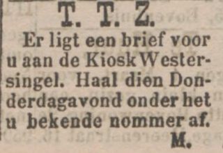 Bericht in het Rotterdamsch nieuwsblad van 09 februari 1899 