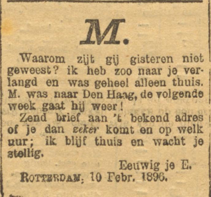 Bericht in 'De Amsterdammer', 11-02-1896 