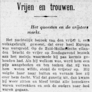Bericht in De Telegraaf over het venstervrijen, 14 februari 1926