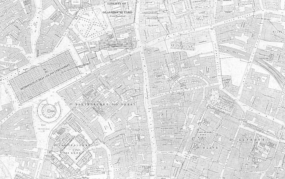 Barbican in 1875 - Ordnance Survey Town Map