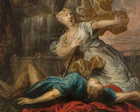 Pyramus en Thisbe - Detail van een schilderij van Gysbrecht Thys