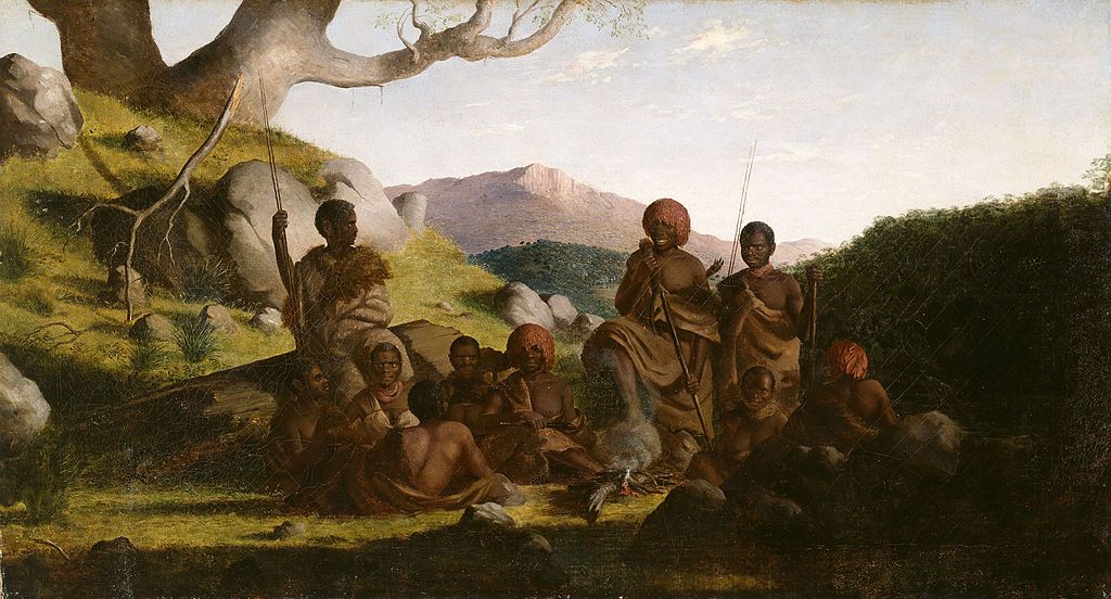 Aboriginals, in 1856 vastgelegd door de Australische schilder Robert Dowling (1827-1886)