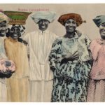Matties (vriendinnen). Suriname. Eigendom van E. Klein, Paramaribo. No. 182. Lichtdruk in kleur. Paramaribo, H.B. Heyde, [ca. 1911].