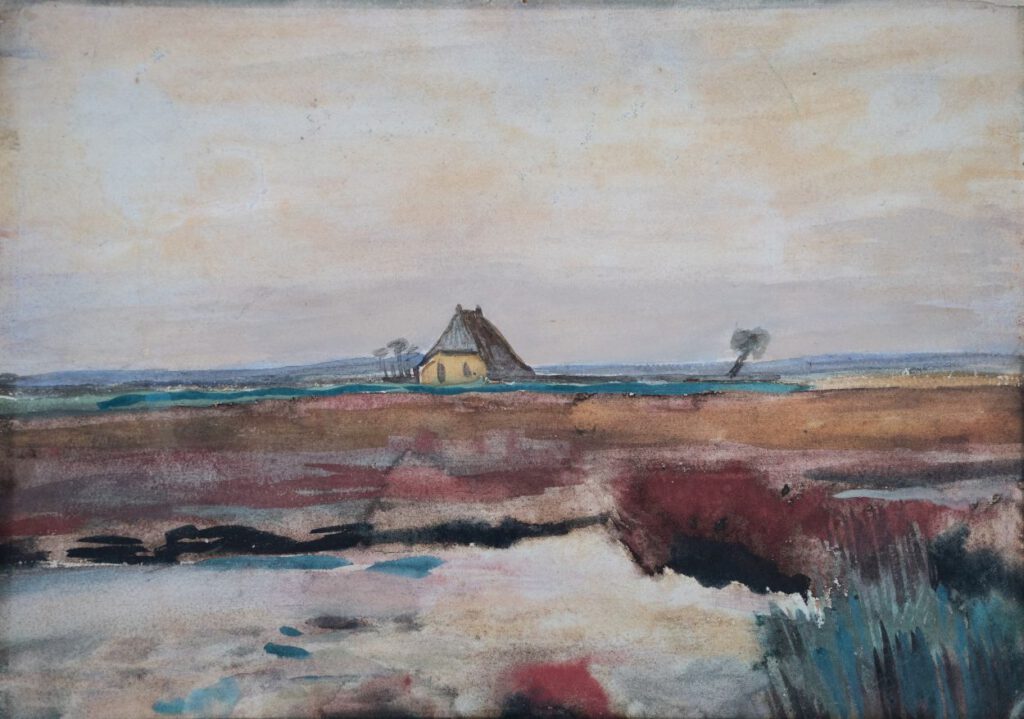 Vincent van Gogh, Landschap met een boerderij, Drenthe, 1883