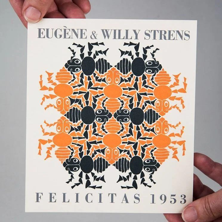 M.C. Escher, Nieuwjaarswens 1953 Strens, coll. Huis van het boek (Den Haag)