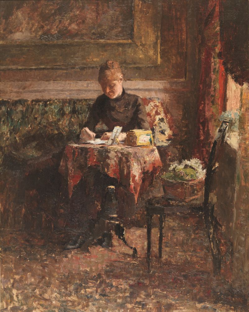 Anna Boch, Femme écrivant, ca. 1888. Privéverzameling