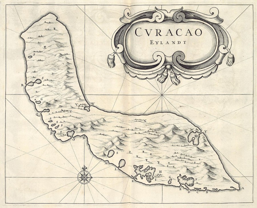 Kaart van Curaçao uit 1644