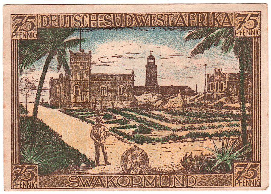 Duits bankbiljet, in 1922 uitgegeven ter ere van de Deutsch-Hanseatischer Kolonialgedenktag