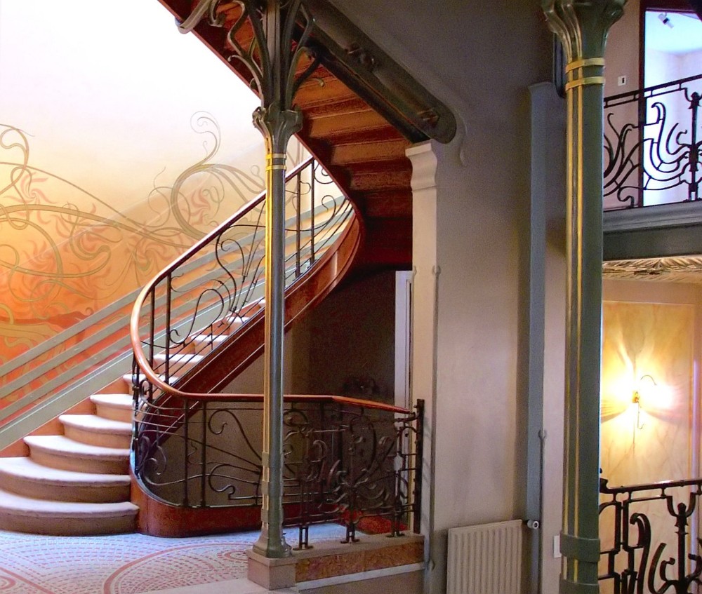 Trap in het door Victor Horta ontworpen Hotel Tassel in Brussel