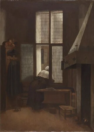 Vrouw bij het raam - Jacobus Vrel 