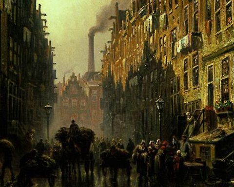 Jodenbuurt in Amsterdam, 1889, Eduard Alexander Hilverdink