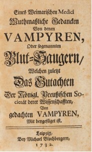 Verslag van het Vampiercongres dat in 1732 plaatsvond in Leipzig