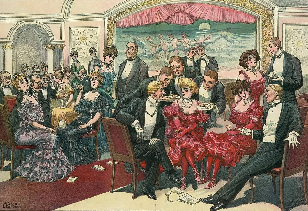 Leden van de high society. Afbeelding uit 1906.