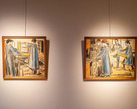 De twee tekeningen van Jan Toorop die zijn aangekocht door het Van Abbemuseum en Eindhoven Museum