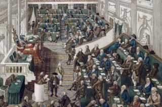 De Eerste Nationale Vergadering, 1796-1797. De belangrijkste taak was het opstellen van een grondwet.