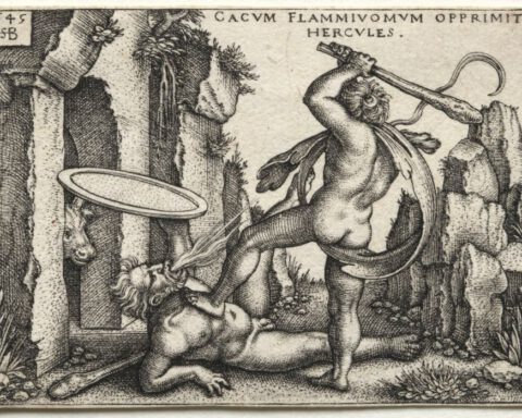 Herakles doodt de reus Cacus