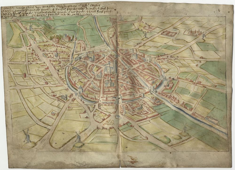 Kaart van Mechelen uit 1578