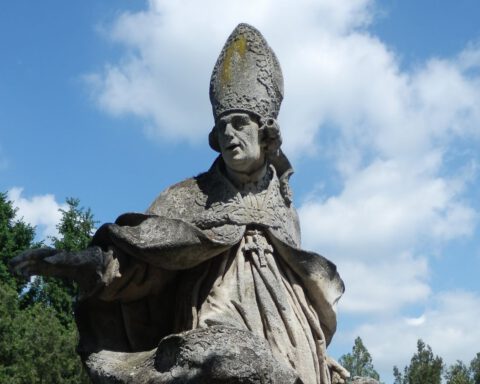 Beeld van Sint Amandus in Tsjechië