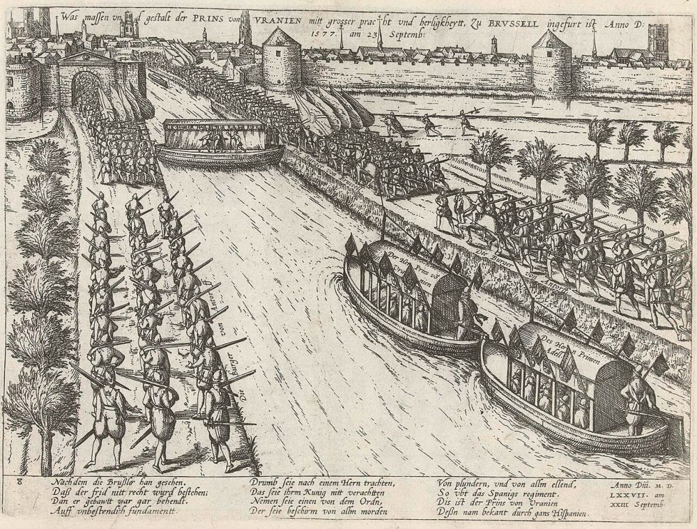 De feestelijke intocht van Willem van Oranje te Brussel op 22 september 1577