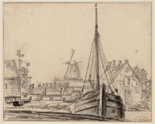 De Baangracht en de binnenste Stadsvuilwatermolen in Amsterdam, ca. 1759