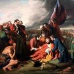 De dood van James Wolfe, de aanvoerder van de Britse troepen, tijdens de Slag om Quebec (1759). Schilderij door Benjamin West (1738–1820), 1770. National Gallery of Canada (ID: 8007)