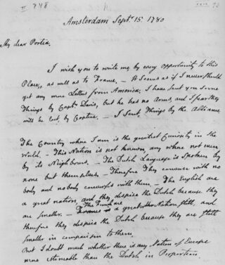 Handschrift van John Adams tijdens zijn Nederlandse periode 