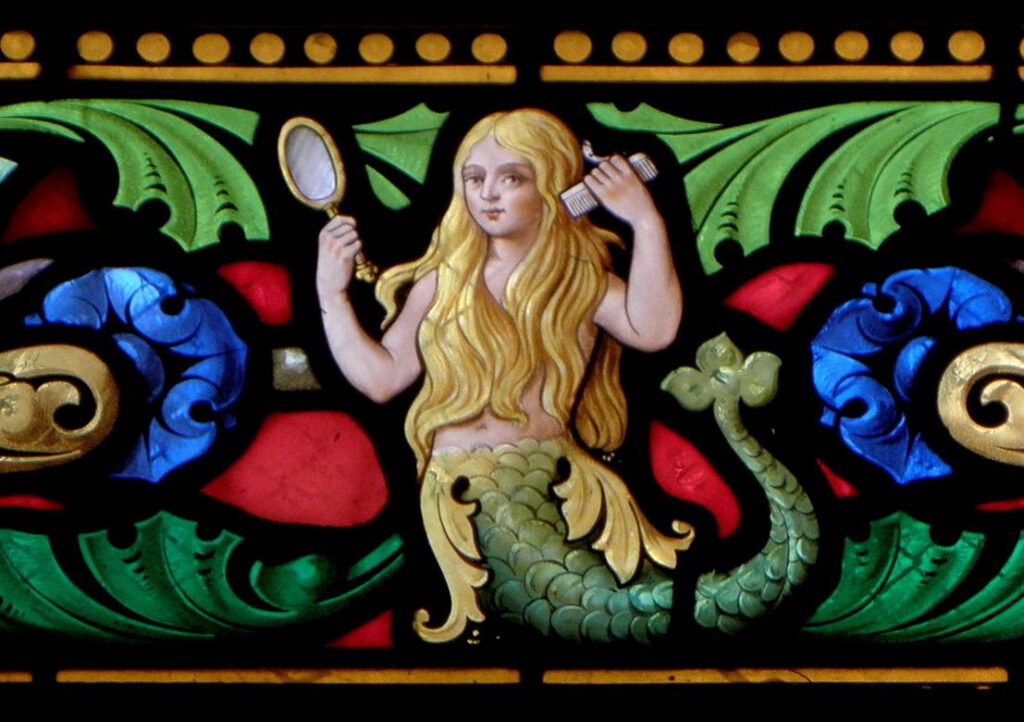 Afbeelding van Meluzine in de Église Saint-Sulpice van Fougères