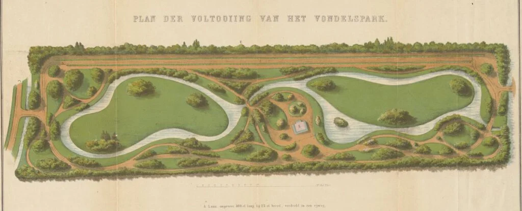 Plan der voltooiing van het Vondelpark. Ontwerp voor de aanleg van het zuidwestelijke gedeelte. 