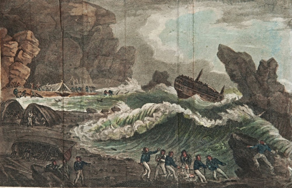 Wrak van de Wager, schilderij uit 1809