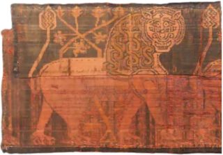 Detail van zijde met leeuwen, 900-1000