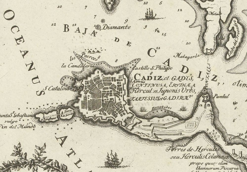 Kaartje van Cadiz, ca. 1701-1713