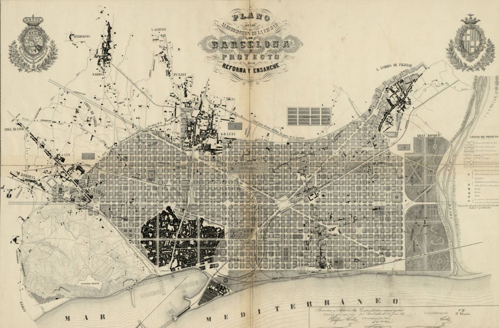 Barcelona. Plan van Ildefonso Cerdá, 1859