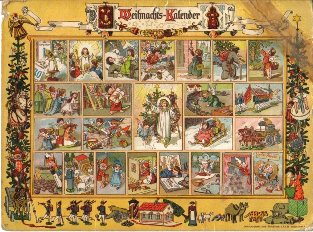 Traditionele Duitse adventskalender, ca. 1903