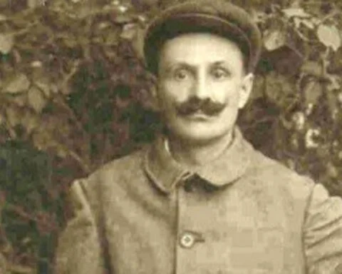 De soldaat die op het perron van station Lyon-Brotteaux werd aangetroffen, maar toen niet meer wist wie hij was. Deze foto werd gemaakt nadat hij in een psychiatrische kliniek was opgenomen.