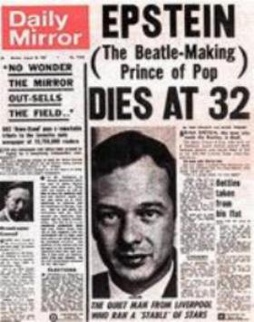 Krantenbericht over de dood van Beatles-manager