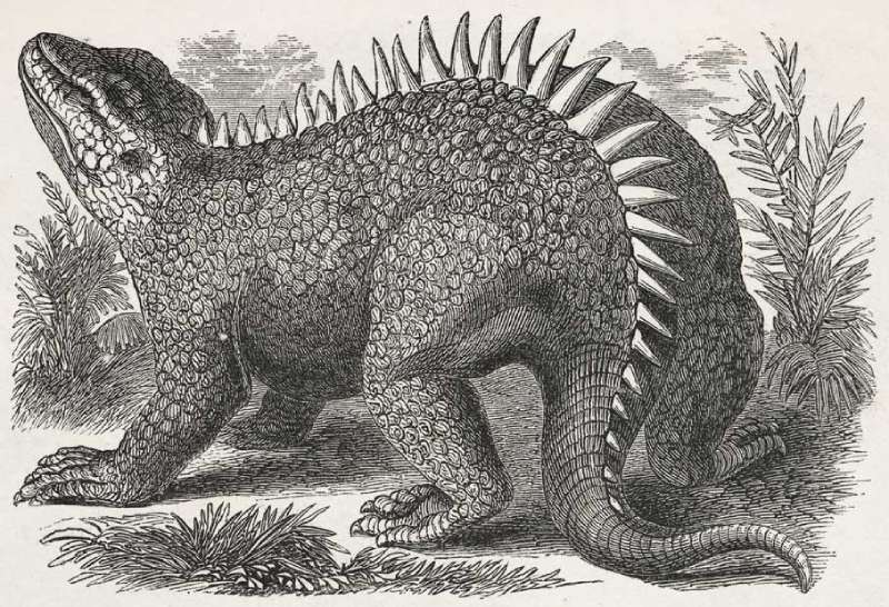 Hylaeosaurus door Benjamin Waterhouse Hawkins (1807-1889).