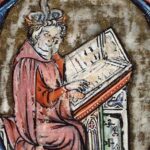 Jacob van Maerlant - Initiaal met schrijversportret in een manuscript van Spieghel Historiael uit ca. 1325-1335