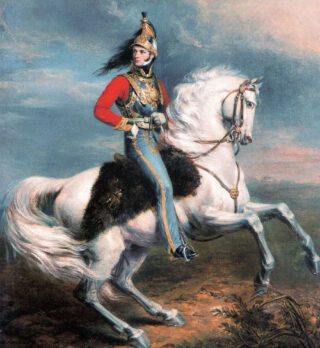 Leopold von Sachsen-Coburg-Saalfeld te paard