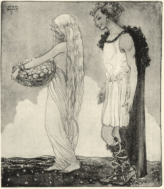 Loki en Iduna - John Bauer, 1911