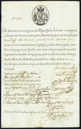 Aandeel van de Oostendse Compagnie van 2 september 1723