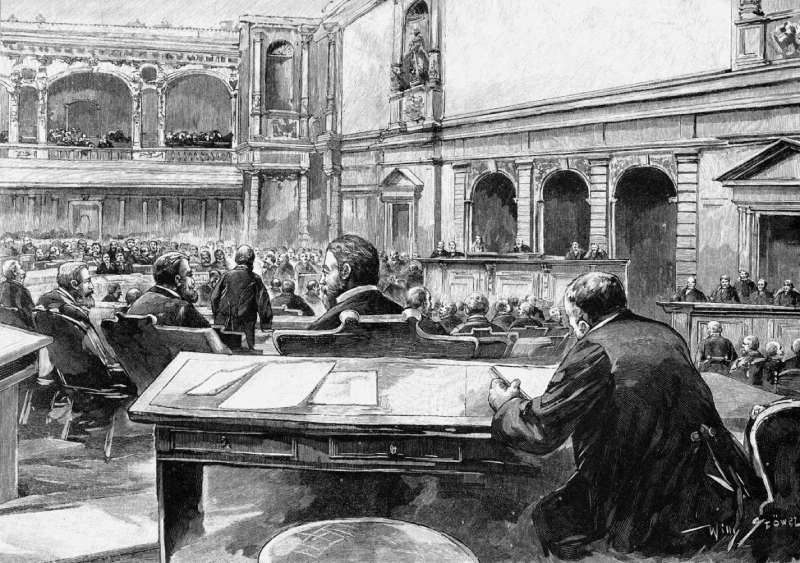 Robert von Benda tijdens een zitting van de Rijksdag, 1894.