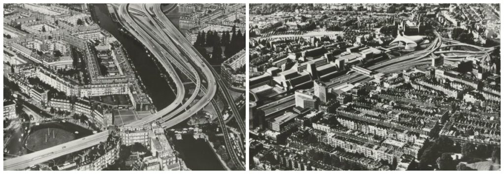 Plan Jokinen. Links: Plan Verkeer vanuit Schiphol via Surinameplein | Rechts: De Zuidelijke Cityweg